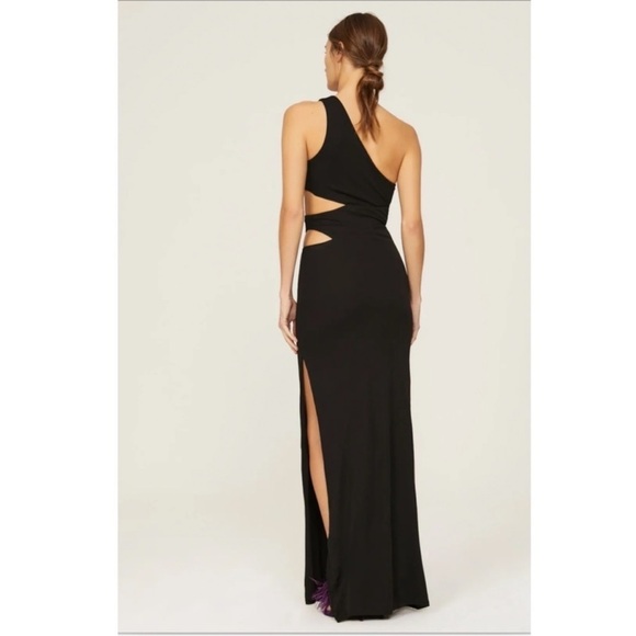 STAUD Black Letta One Shoulder Cutout Maxi Dress - Picture 3 of 15